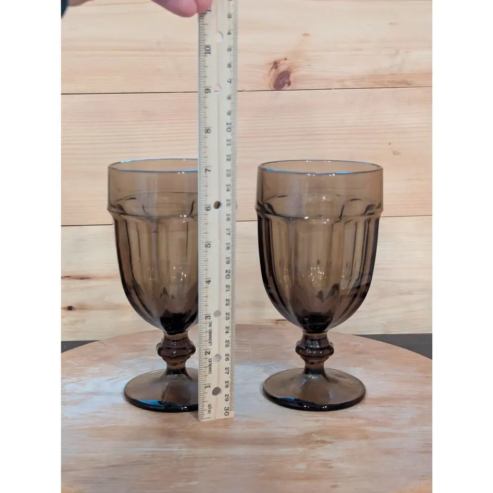 Vintage Libbey Duratuff Gibraltar Mocha Iced Tea Goblets - Set of 2 - 7